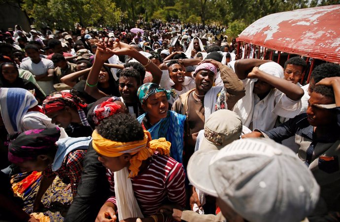 Funeral por una de las víctimas de la estampida humana en Oromia