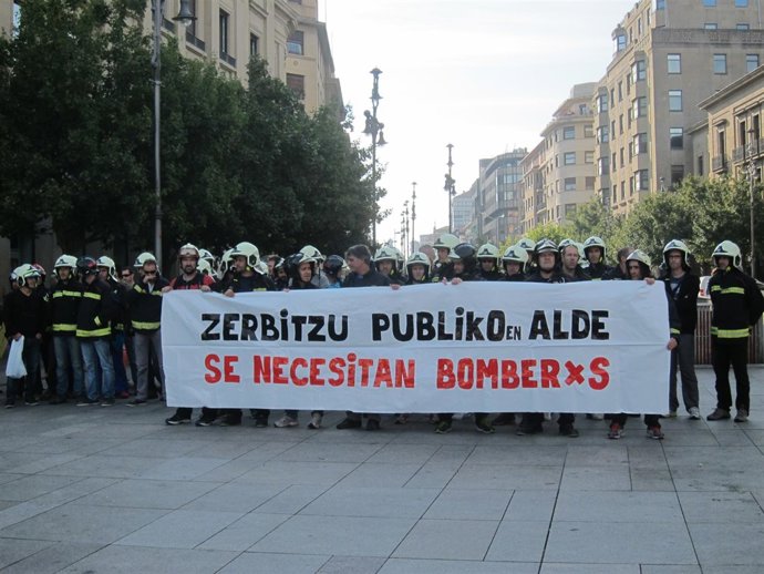 Concentración de bomberos.