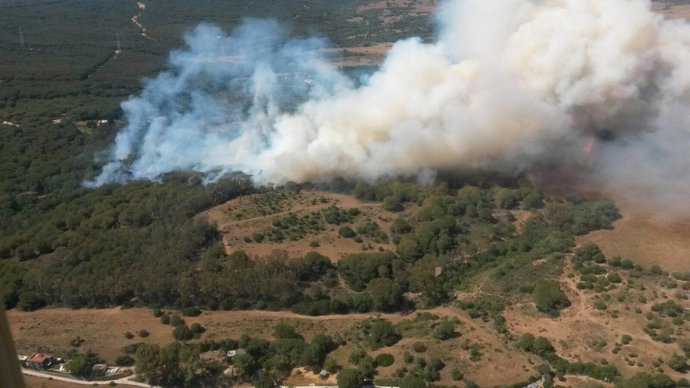Incendio forestal en San Roque (Cádiz)