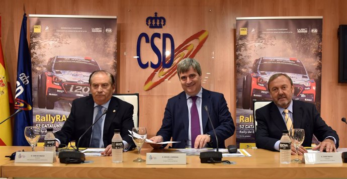 Carlos Gracia, Miguel Cardenal y Josep Mateu en presentación RACC