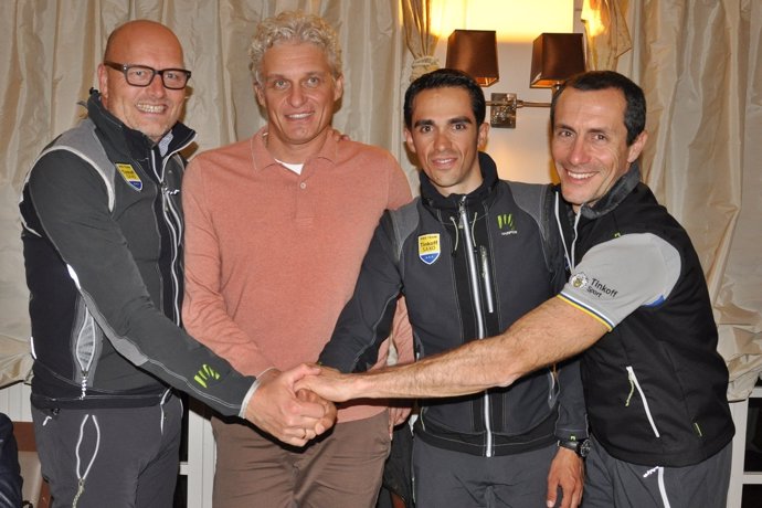 Riis, Tinkov, Contador y Feltrin
