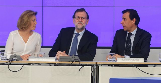María Dolores de Cospedal, Mariano Rajoy y Fernando Martínez Maillo