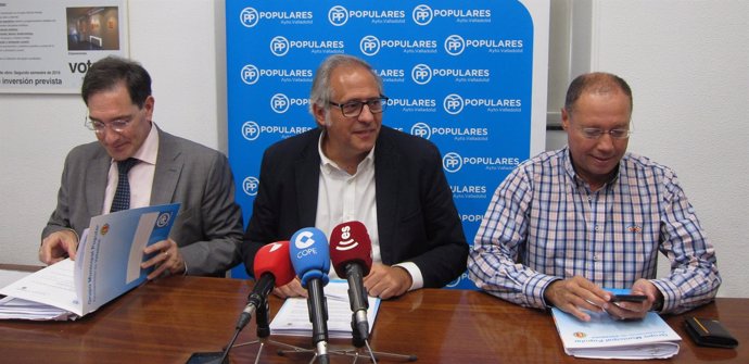 Los concejales del PP Jesús Enríquez, Antonio Martínez Bermejo y Alfredo Blanco