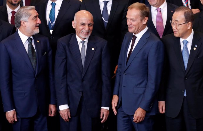 Ashraf Ghani, Abdulá Abdulá, Donald Tusk y Ban Ki Moon