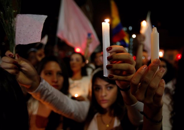 Mnaifestación en Colombia a favor del acuerdo de paz