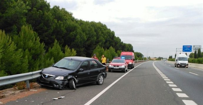 Accidente de tráfico en la A68, término de Tudela.