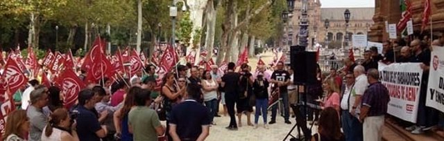 Movilizaciones de UGT y CCOO en Sevilla.