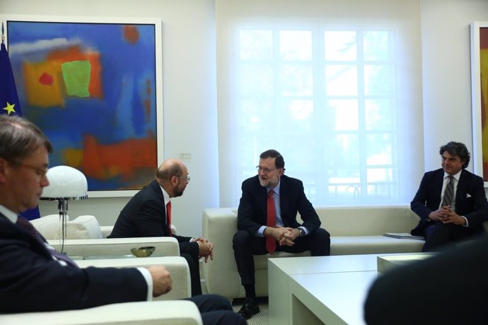 Mariano Rajoy y Martin Schulz en La Moncloa