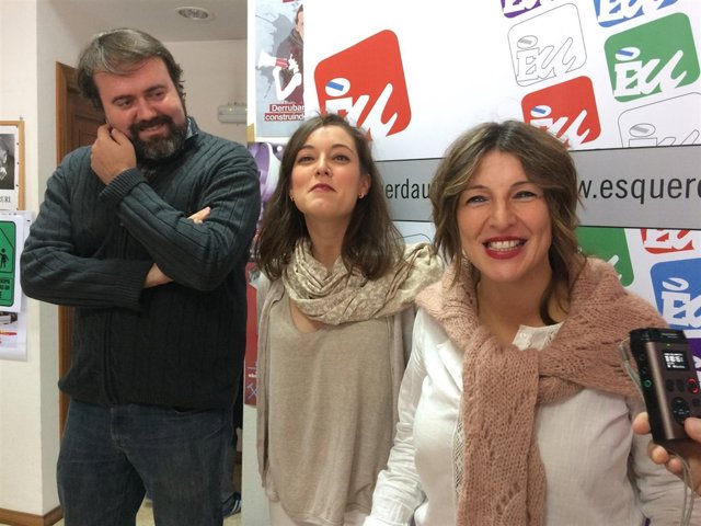 Rubén Pérez, Eva Solla y Yolanda Díaz de Esquerda Unida