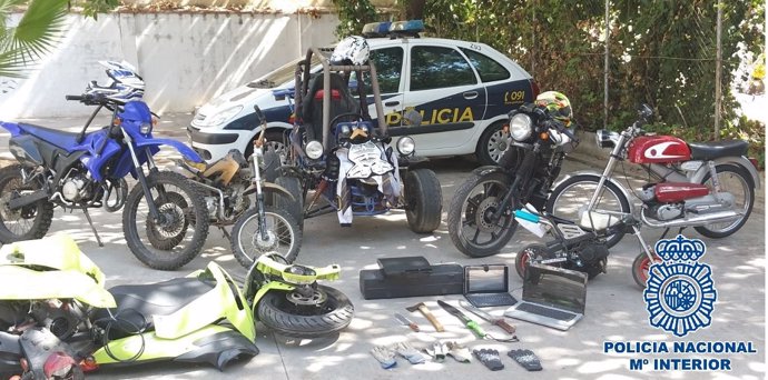 Objetos intervenidos por la Policía Nacional en Málaga 