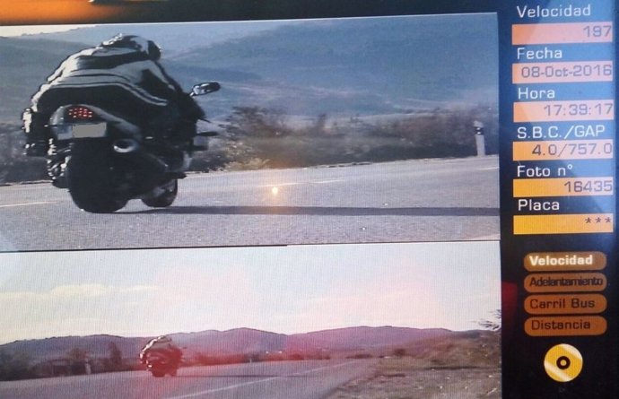 Cinco conductores imputados, entre ellos un motorista a 197 km/h.