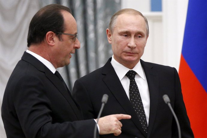 François Hollande y Vladimir Putin
