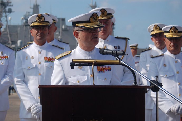 Toma de posesión de Juan Rodríguez Garat como Almirante de la Flota 
