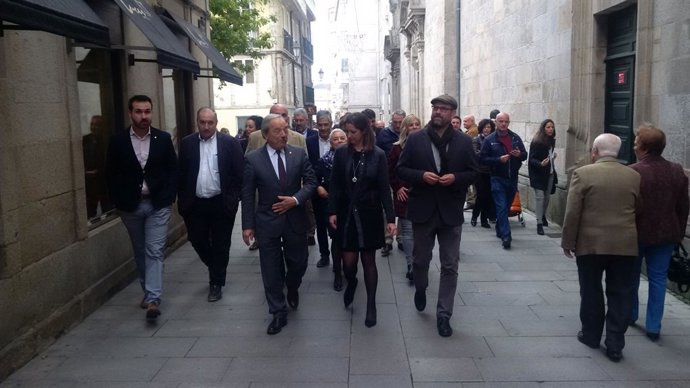 Visita a Lugo del alcalde de Oviedo, Wenceslao López