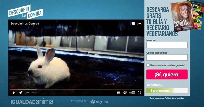 Imagen de la campaña de Igualdad Animal