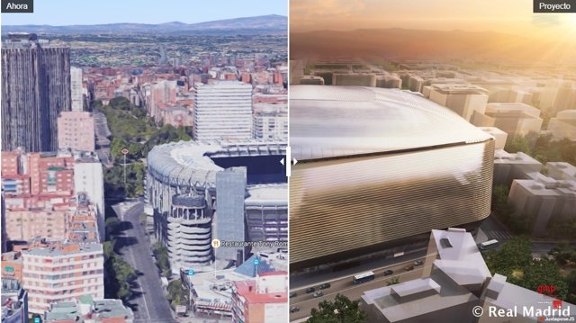 El antes y el después del estadio Santiago Bernabéu