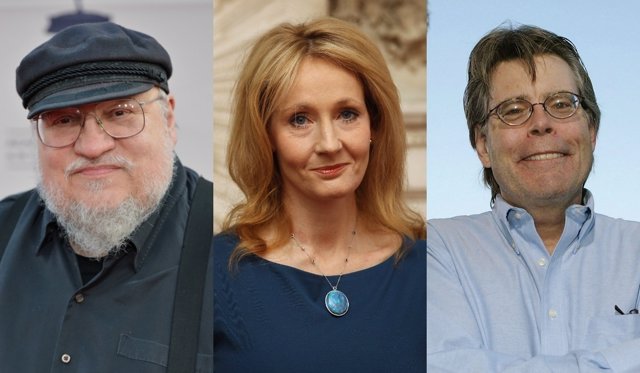 George R.R. Martin, J.K. Rowling y Stephen King