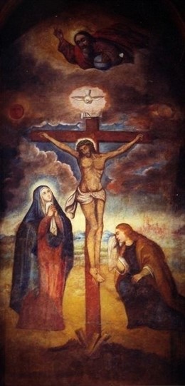 Lienzo del 'Señor de los Milagros', patrón de los peruanos. 