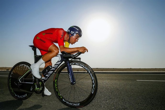 Jonathan Castroviejo, ciclista del Movistar en una crono