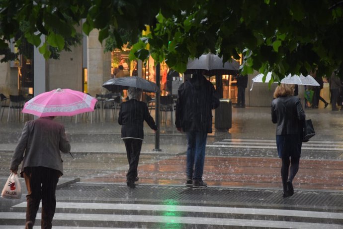 Lluvia en Zaragoza. 