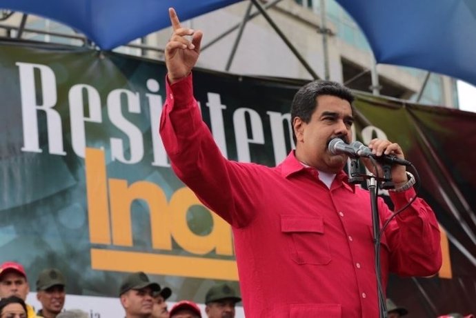 Nicolás Maduro durante el Día de la Resistencia Indígena