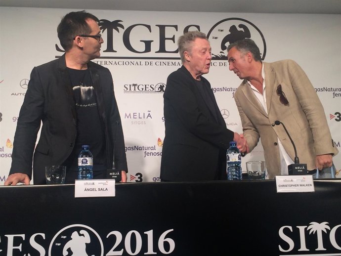 Actor Christopher Walken; Àngel Sala, Mike Hostench (Festival de Sitges)