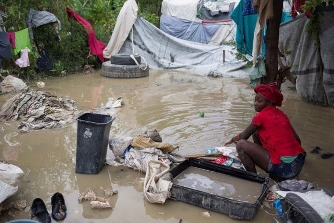 Afectada por el huracán Matthew en Haití