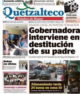 Portada del diario El Quetzalteco