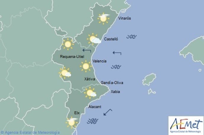 Predicción del tiempo en la Comunitat para este domingo