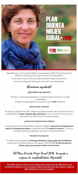 ARRANCA ESTA SEMANA EL PLAN ORIENTA MUJER RURAL 2016 EN CALATAYUD Y BARBASTRO