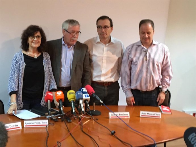 Rueda de prensa con motivo de la constitución de la sección sindical de CCOO en 