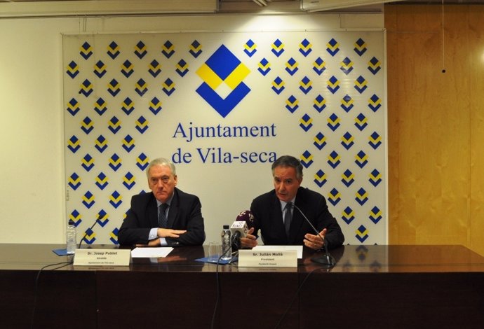 El alcalde de Vila-seca, J.Poblet, y el pte.De la Fund.Gresol J.Mollá