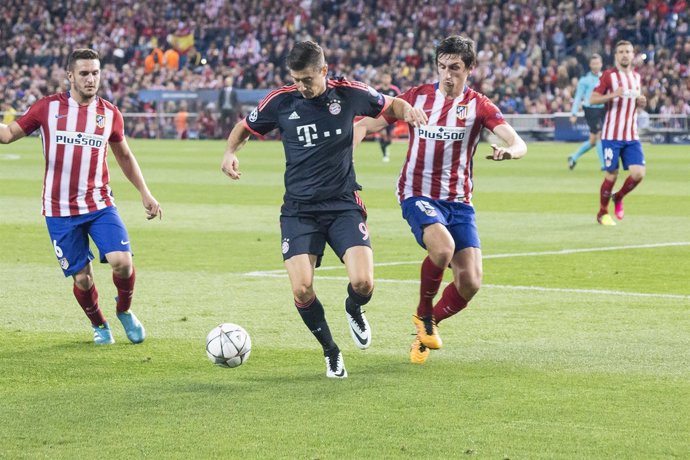 Lewandowski, Savic y Koke, Champions League, Atlético de Madrid-Bayern de Múnich