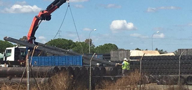 Obras de gas natural en Doñana