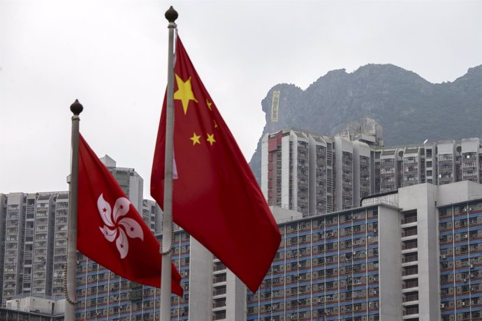 Banderas de China y Hong Kong