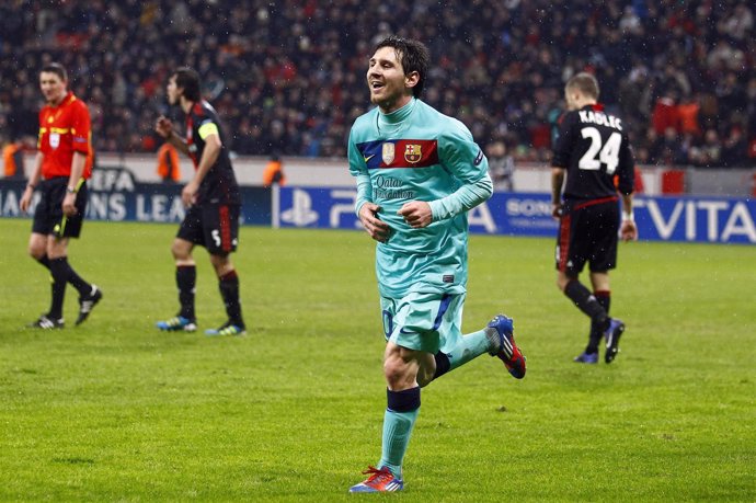 Leo Messi, Ante El Leverkusen
