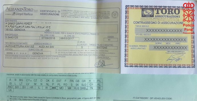 Documento falsificado.