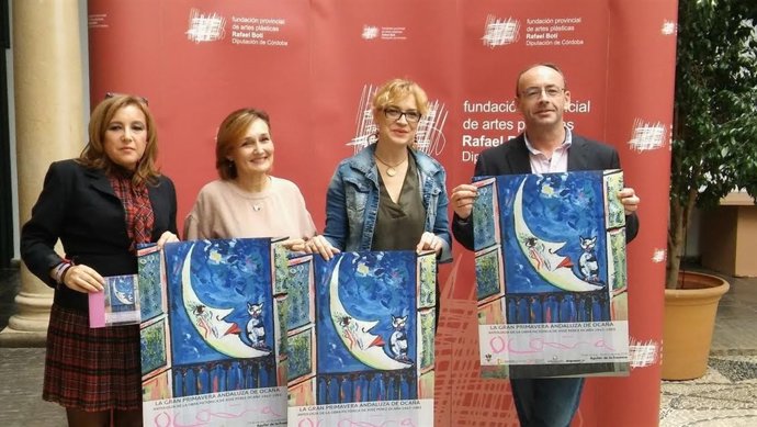 Ruz, a la derecha de Martín, durante la presentación de la actividad