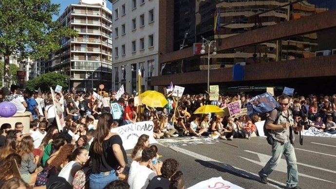 Imagen de una protesta estudiantil contra las reválidas