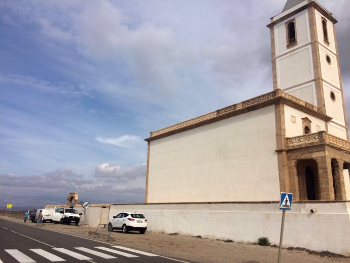 Rodaje de Tatort en la Iglesia de Las Salinas de Cabo de Gata