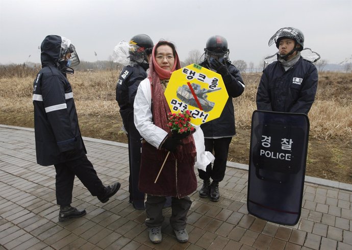 Protesta antimilitarista en Corea del Sur
