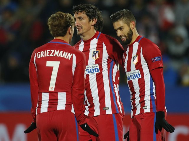 Yannick Carrasco celebra un gol con el Atlético de Madrid