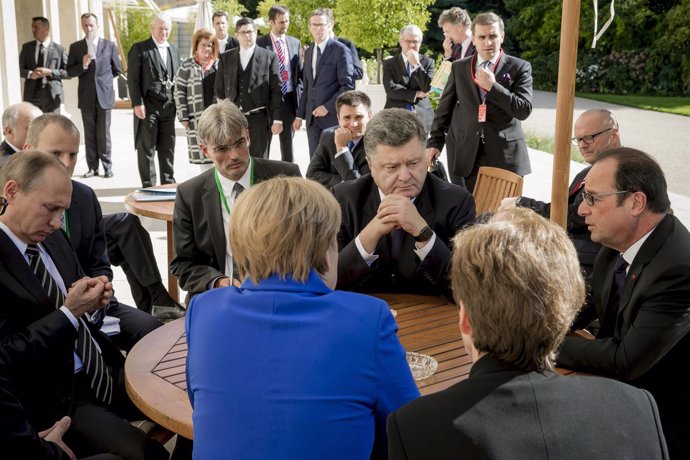 Hollande, Merkel, Putin y Poroshenko