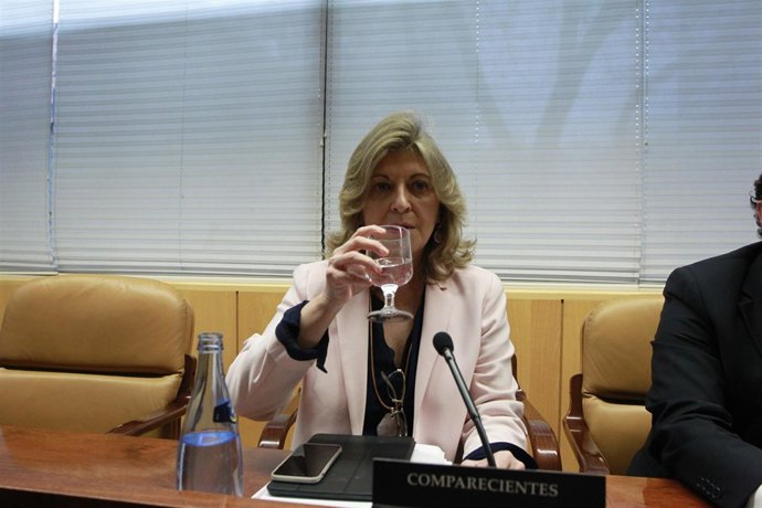 Engracia Hidalgo en la comisión contra la corrupción de la Asamblea de Madrid
