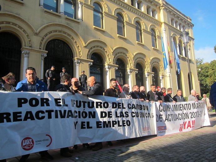 Movilización en defensa del carbón. 