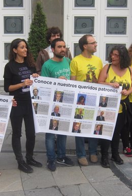Villegas, camiseta verde, en la presentación de la protesta de los Princesa 2016