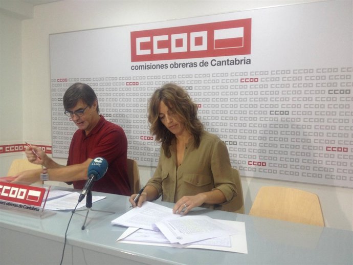 Rueda de prensa de CCOO para dar a conocer la sentencia