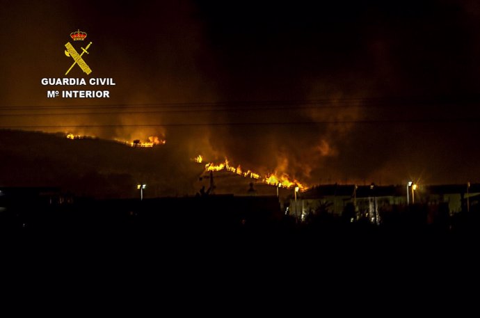 Incendio en las proximidades de Navalmoral en agosto de 2016