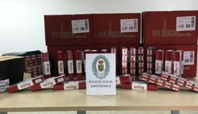 Tabaco intervenido en Santiponce (Sevilla)