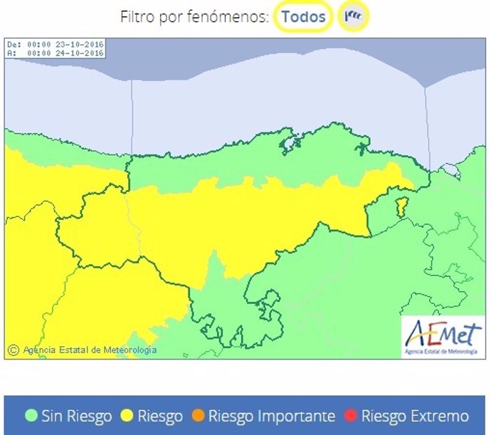 Cantabria en alerta amarilla por viento